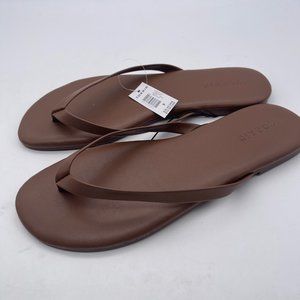 Torrid Size WW Wide Sunnie Deep Taupe Brown Flat Sandals Thong Flip Flops X